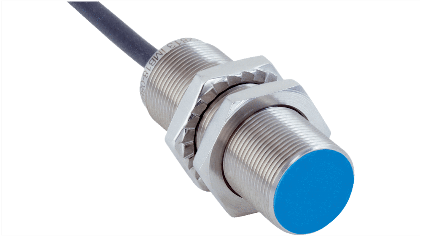 Sick IMB Series Inductive Barrel-Style Inductive Proximity Sensor, M18 x 1, 8 mm Detection, PNP Output, 10 → 30