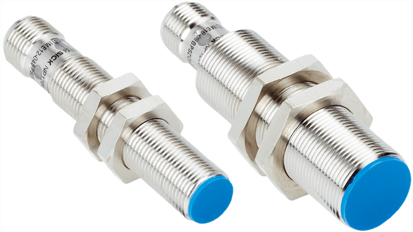 Sick IME Series Inductive Barrel-Style Inductive Proximity Sensor, M12 x 1, 2 mm Detection, PNP Normally Open Output,