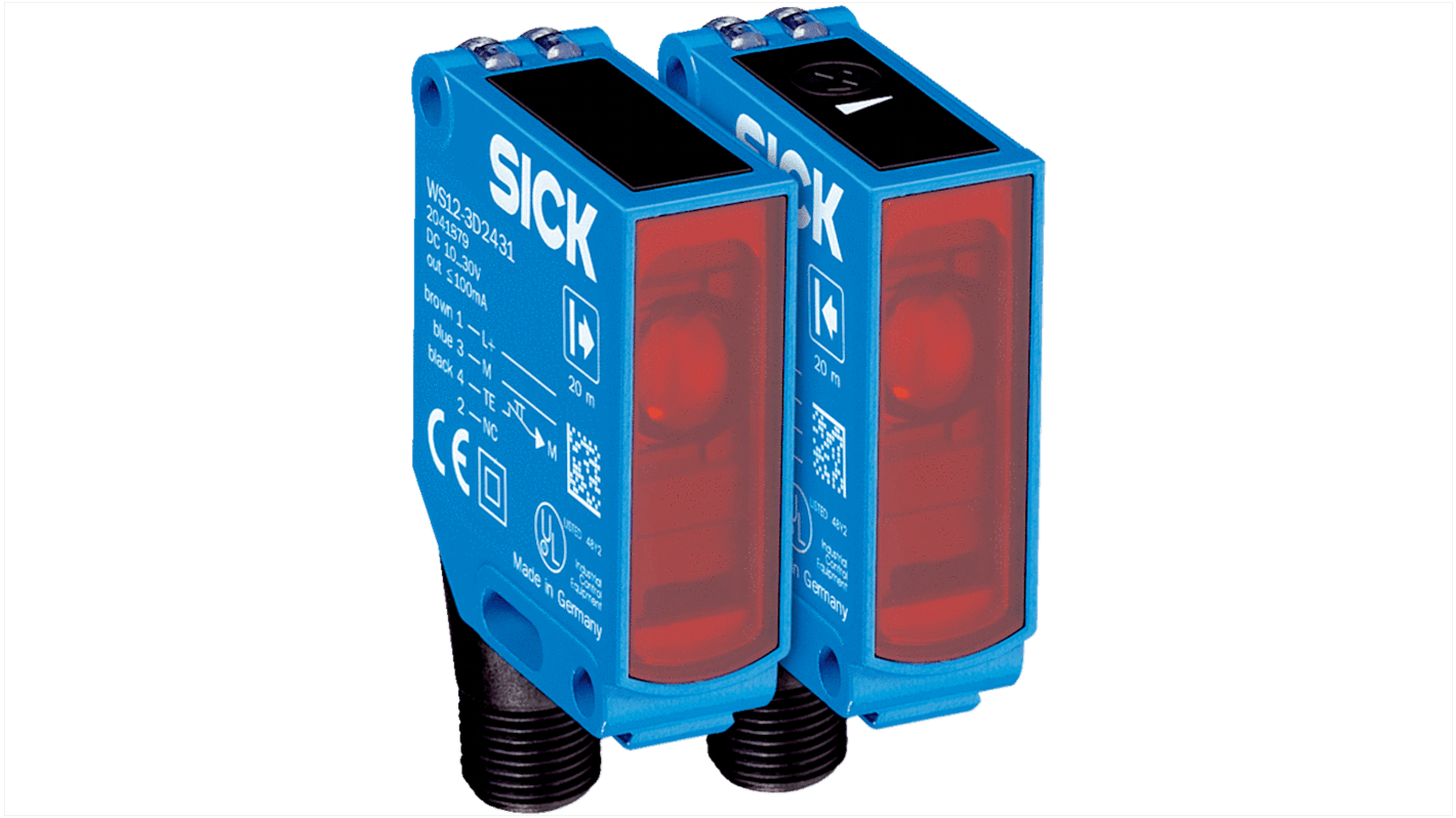 SICK Through Beam Photoelectric Sensor, Rectangular Sensor, 0 → 20 m Detection Range