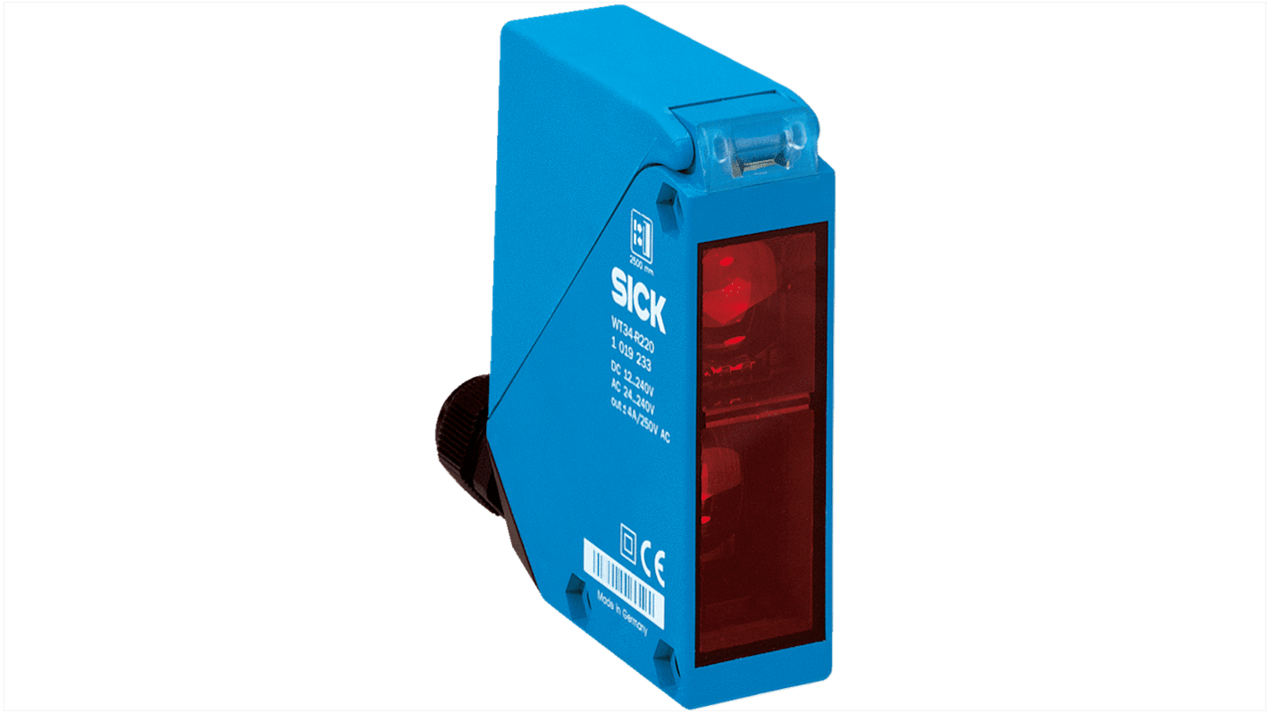 Rs-Online Sensore fotoelettrico Compatto SICK a soppressione di sfondo rilevamento 100 → 2500 mm uscita Relè