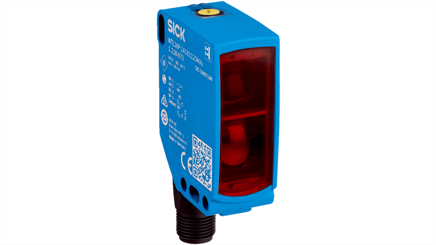 Rs-Online Sensore fotoelettrico Rettangolare SICK a soppressione di sfondo rilevamento 10 → 1500 mm uscita PNP/NPN