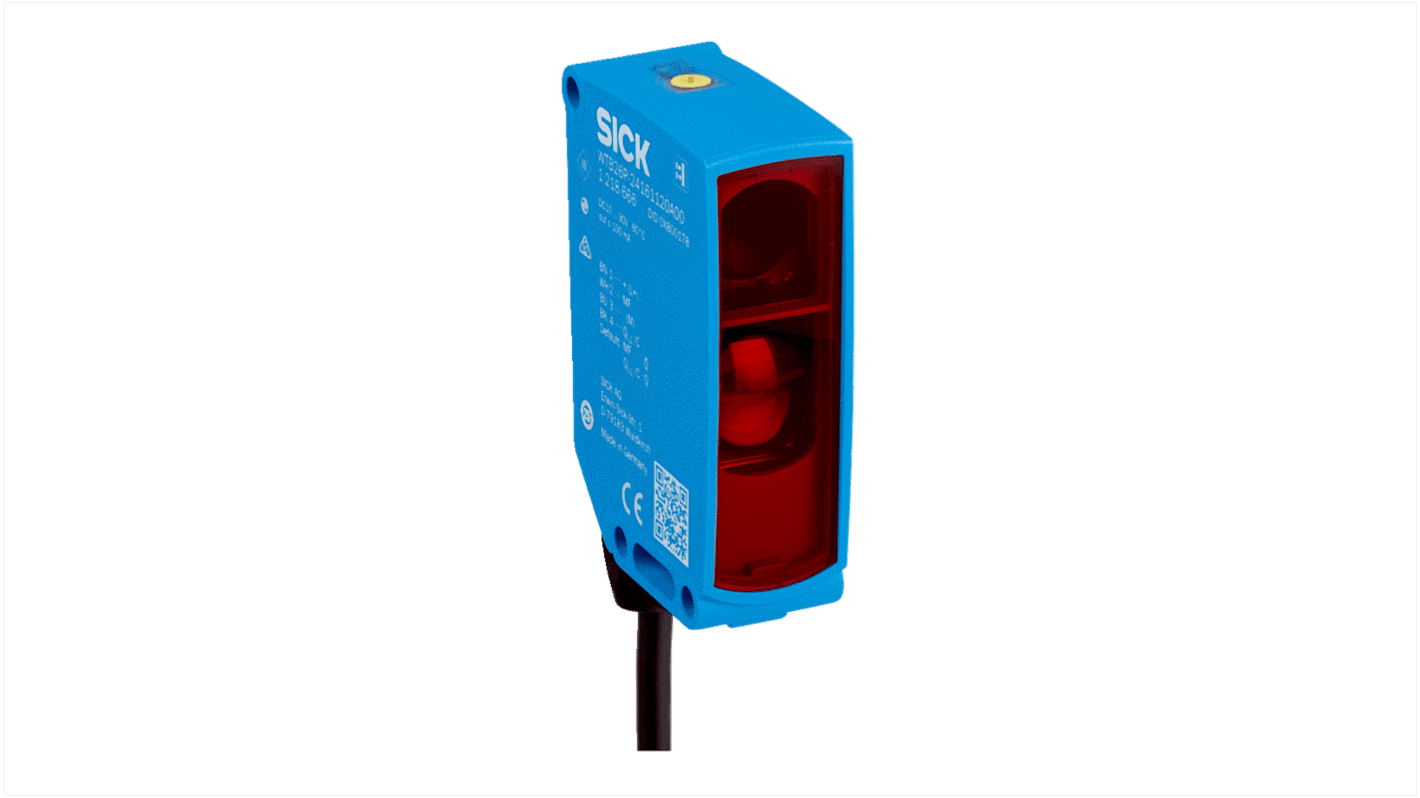 Rs-Online Sensore fotoelettrico Rettangolare SICK a soppressione di sfondo rilevamento 30 → 3000 mm uscita NPN PNP