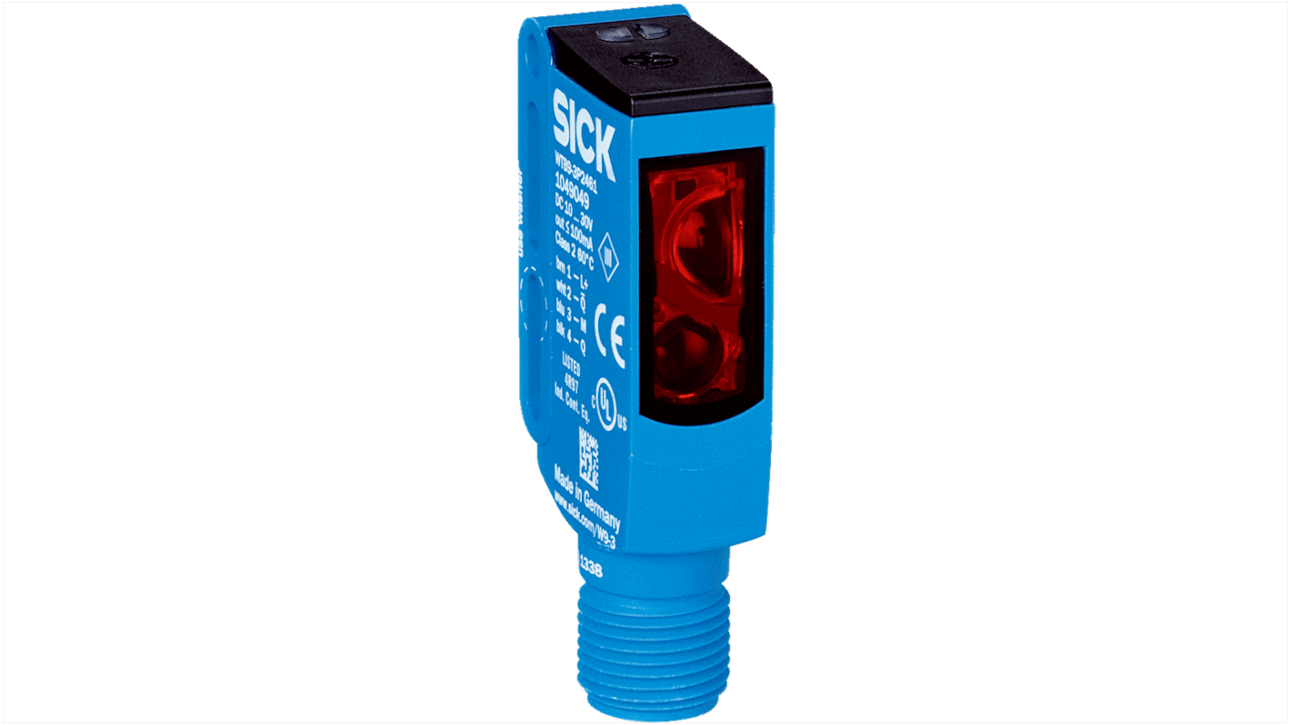 Rs-Online Sensore fotoelettrico Rettangolare SICK a soppressione di sfondo rilevamento 98 mm uscita PNP