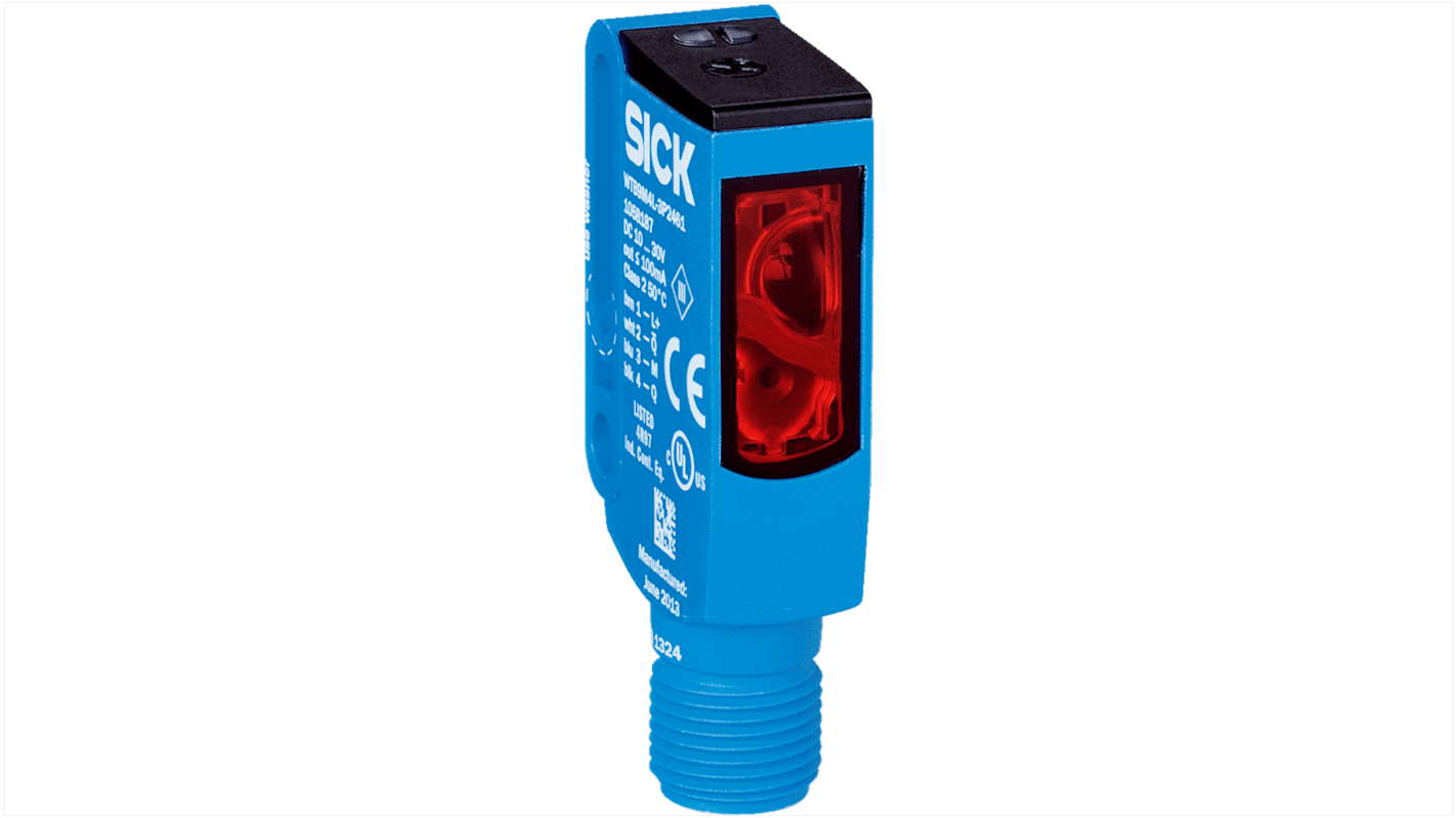 Rs-Online Sensore fotoelettrico Rettangolare SICK a soppressione di sfondo rilevamento 25 → 300 mm uscita PNP