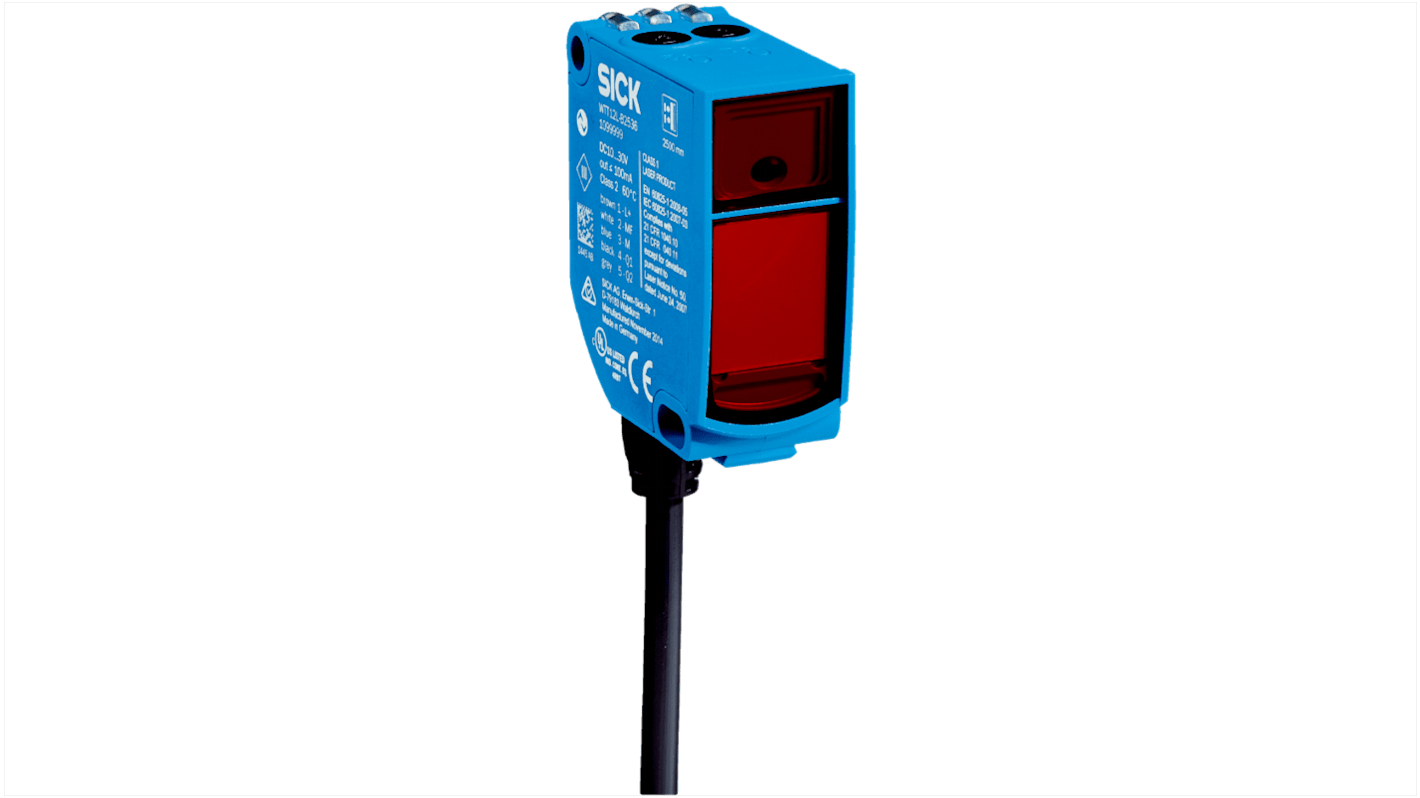 Rs-Online Sensore fotoelettrico Rettangolare SICK a soppressione di sfondo rilevamento 50 → 3800 mm uscita PNP/NPN