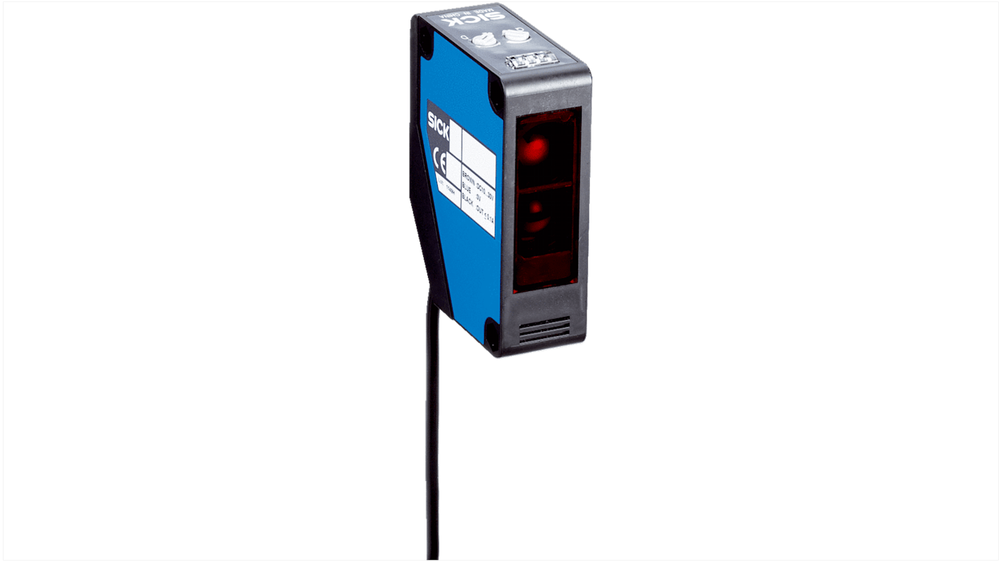 Rs-Online Sensore fotoelettrico Rettangolare SICK a soppressione di sfondo rilevamento 200 → 4000 mm uscita PNP
