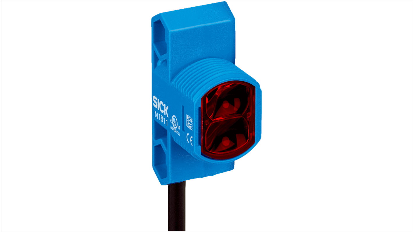 Rs-Online Sensore fotoelettrico Cilindrico SICK a retroriflessione rilevamento 0 → 5 m uscita PNP/NPN