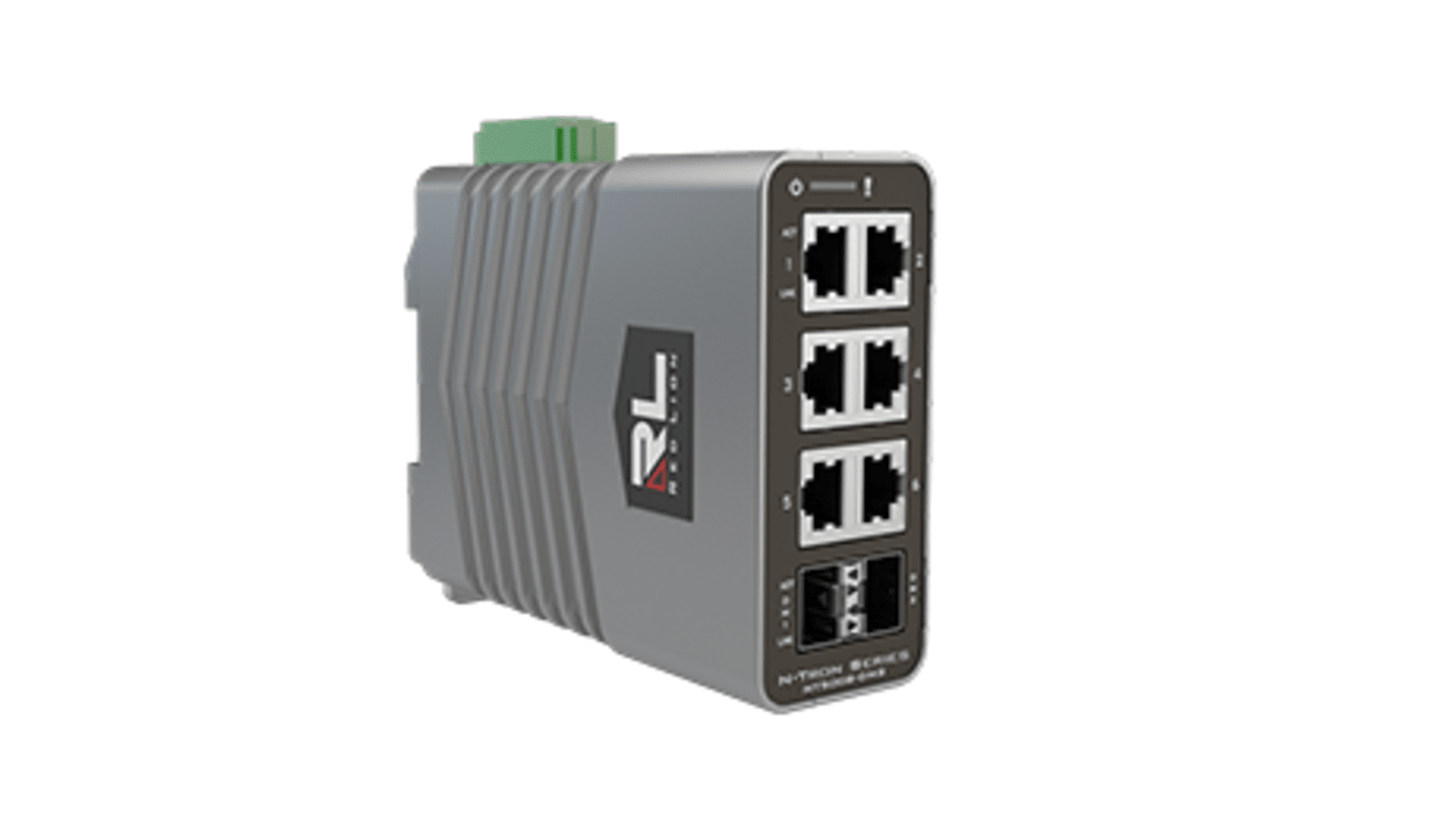 Swtich Ethernet industrial Red Lion, 8 puertos, 10/100/1000Mbit/s, 6 RJ45, 2 SFP