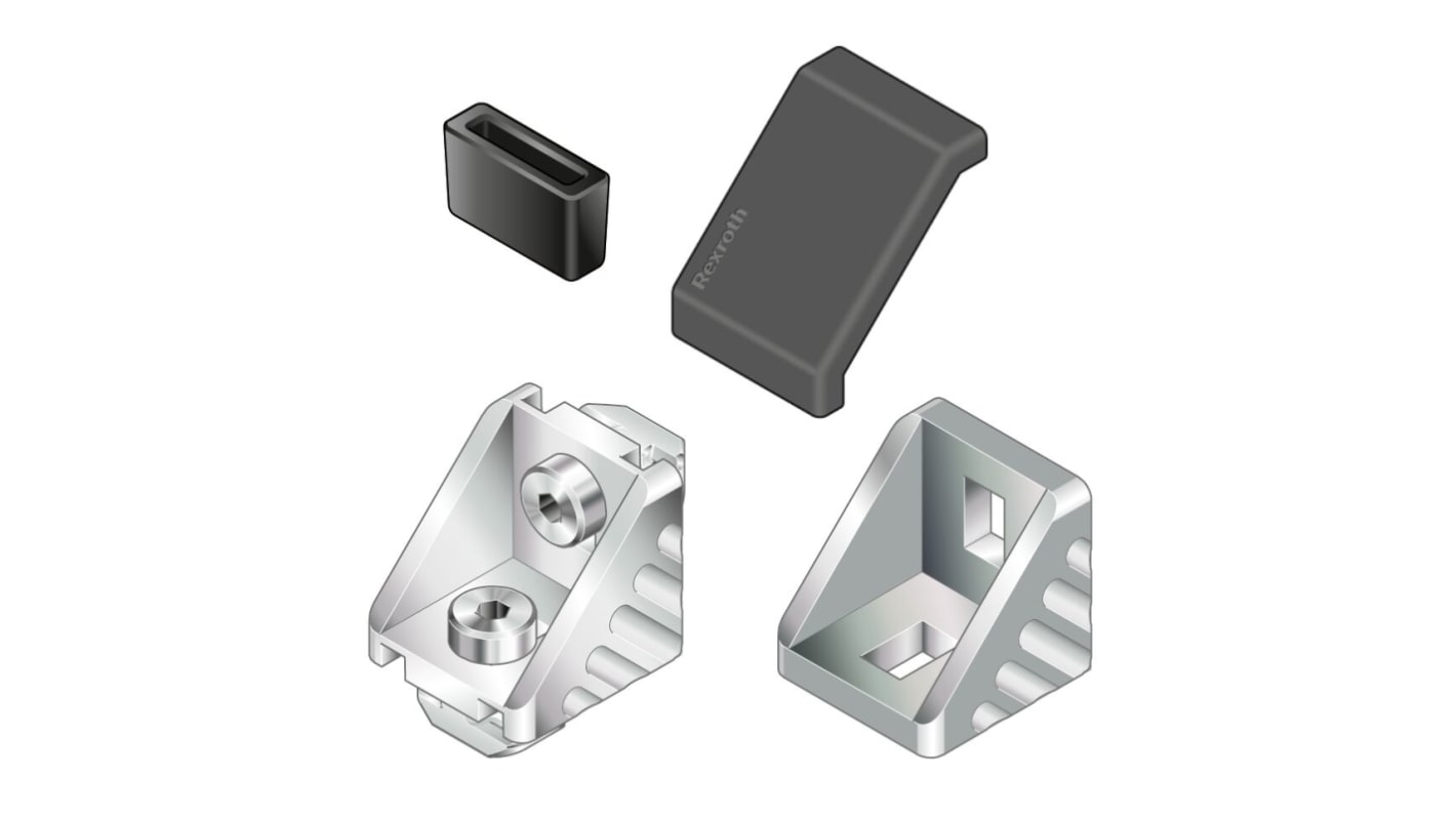 Capuchon du support d'encoignure, PP Gris, Profilé de 20 x 20
