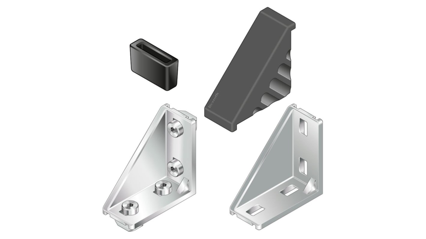 Capuchon du support d'encoignure, PP Gris, Profilé de 20 x 40 mm