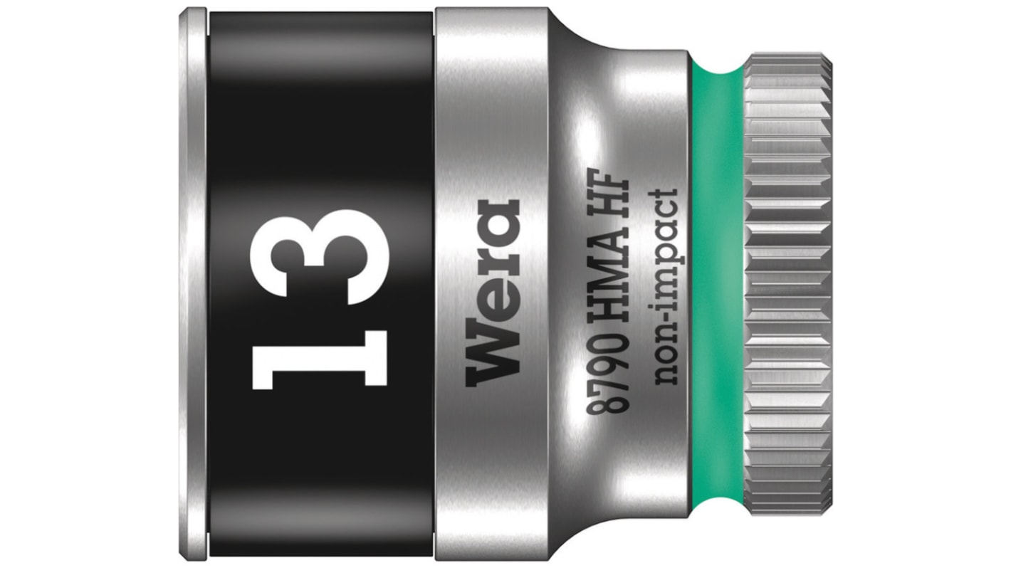 Wera 1/4 in Drive 6mm Standard Socket, 6 point, 23 mm Overall Length