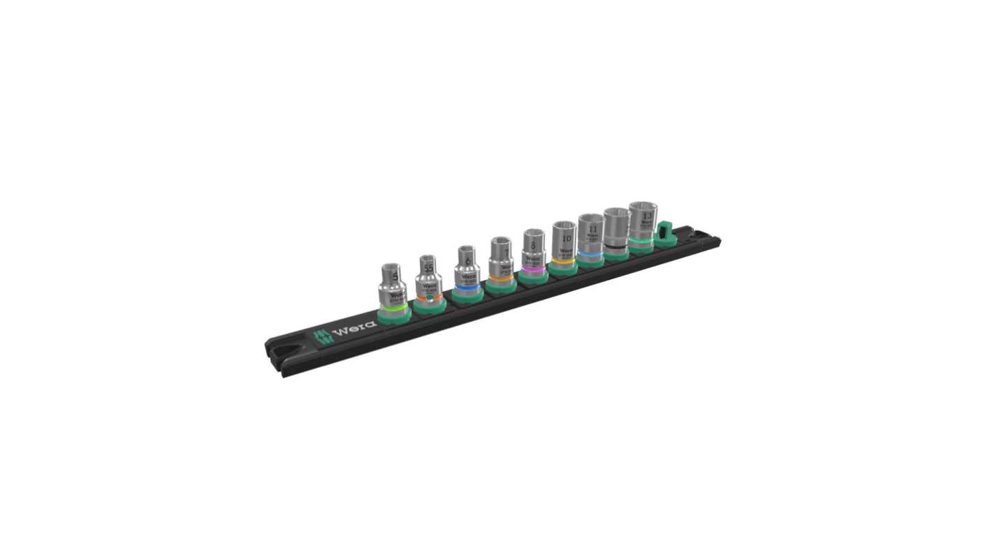 Wera 9-Piece Metric 1/4 in Standard Socket Set, 6 point