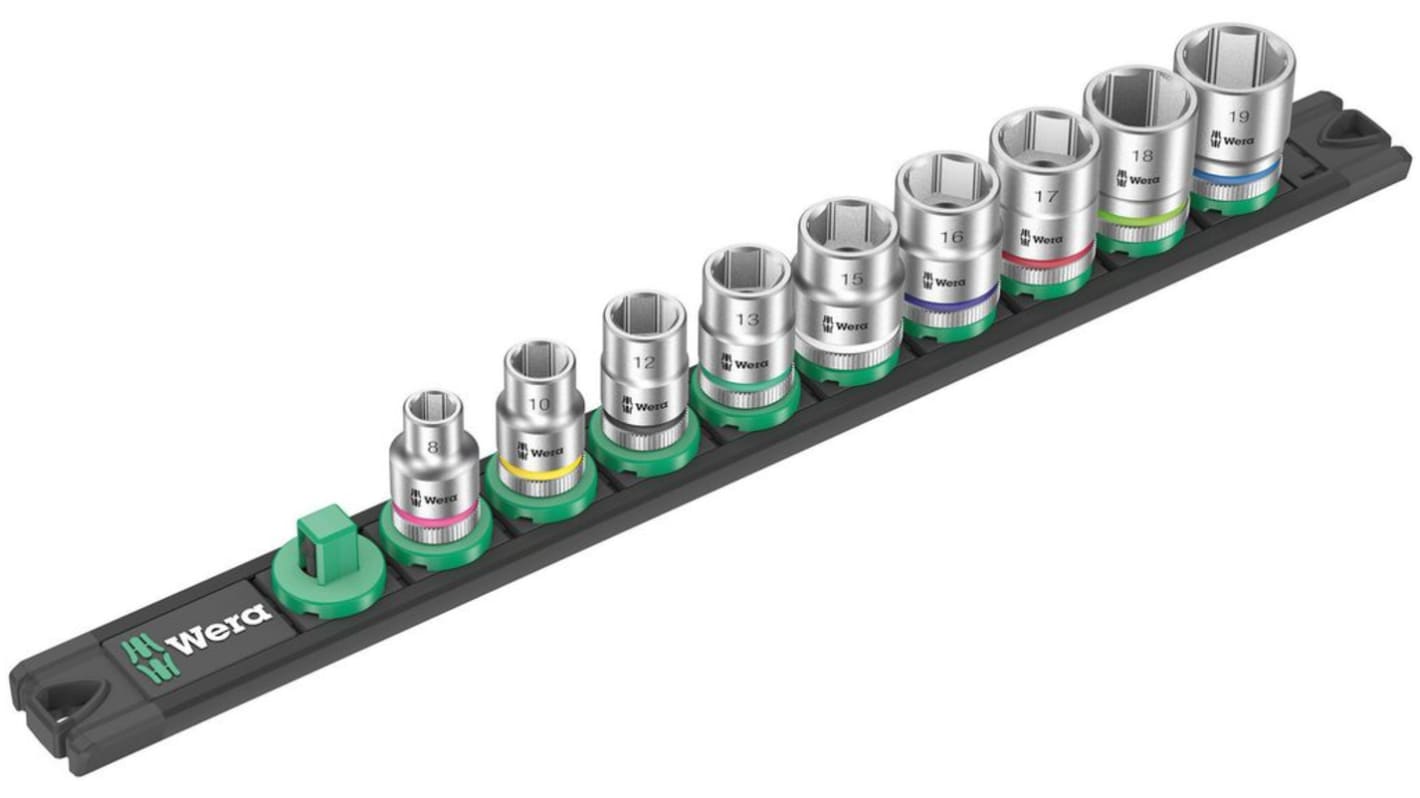 Wera 9-Piece Metric 3/8 in Standard Socket Set , 6 point