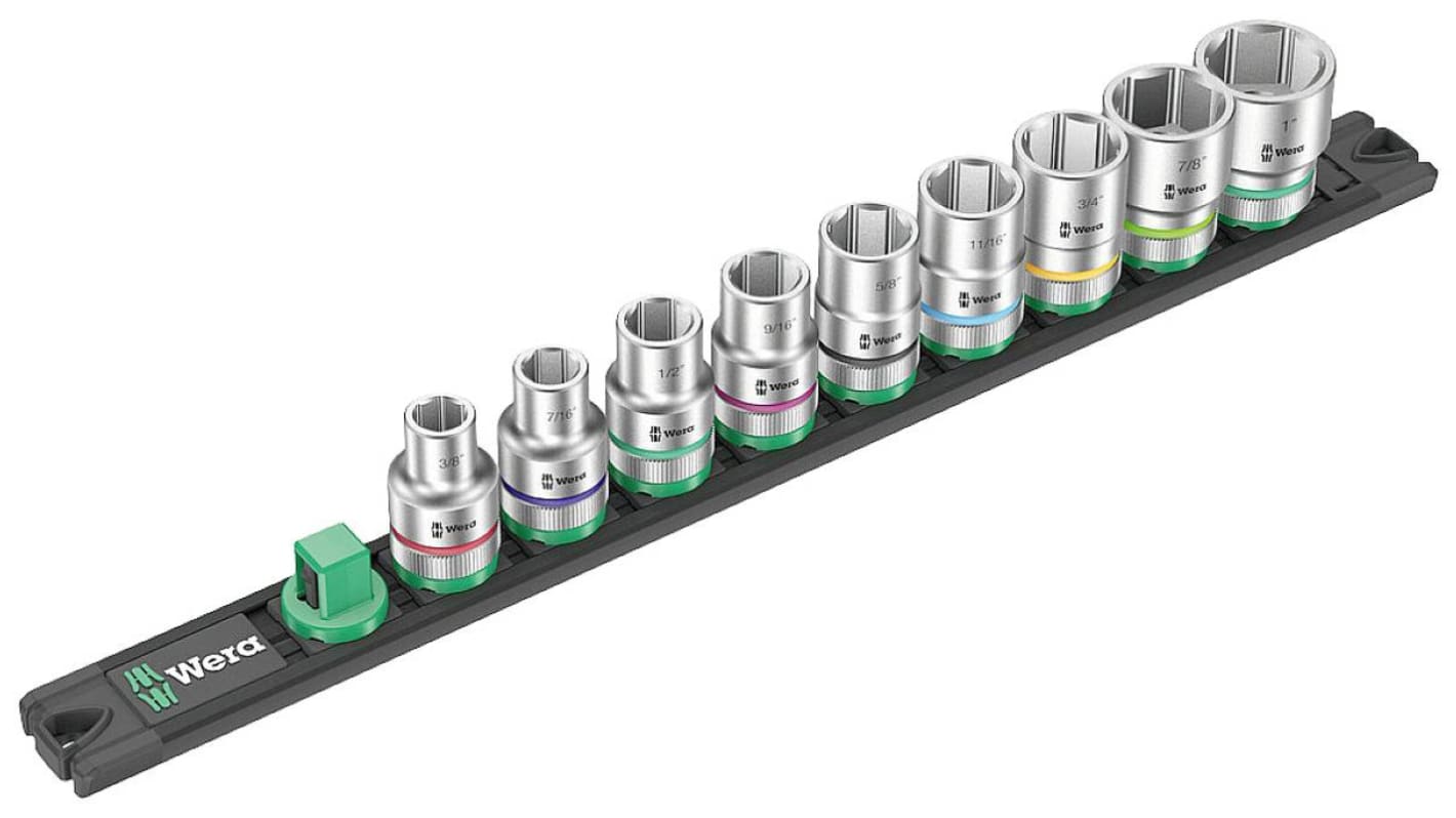 Wera 1/2 Zoll 6-Punkt Standard-Steckschlüsselsatz 9-teilig