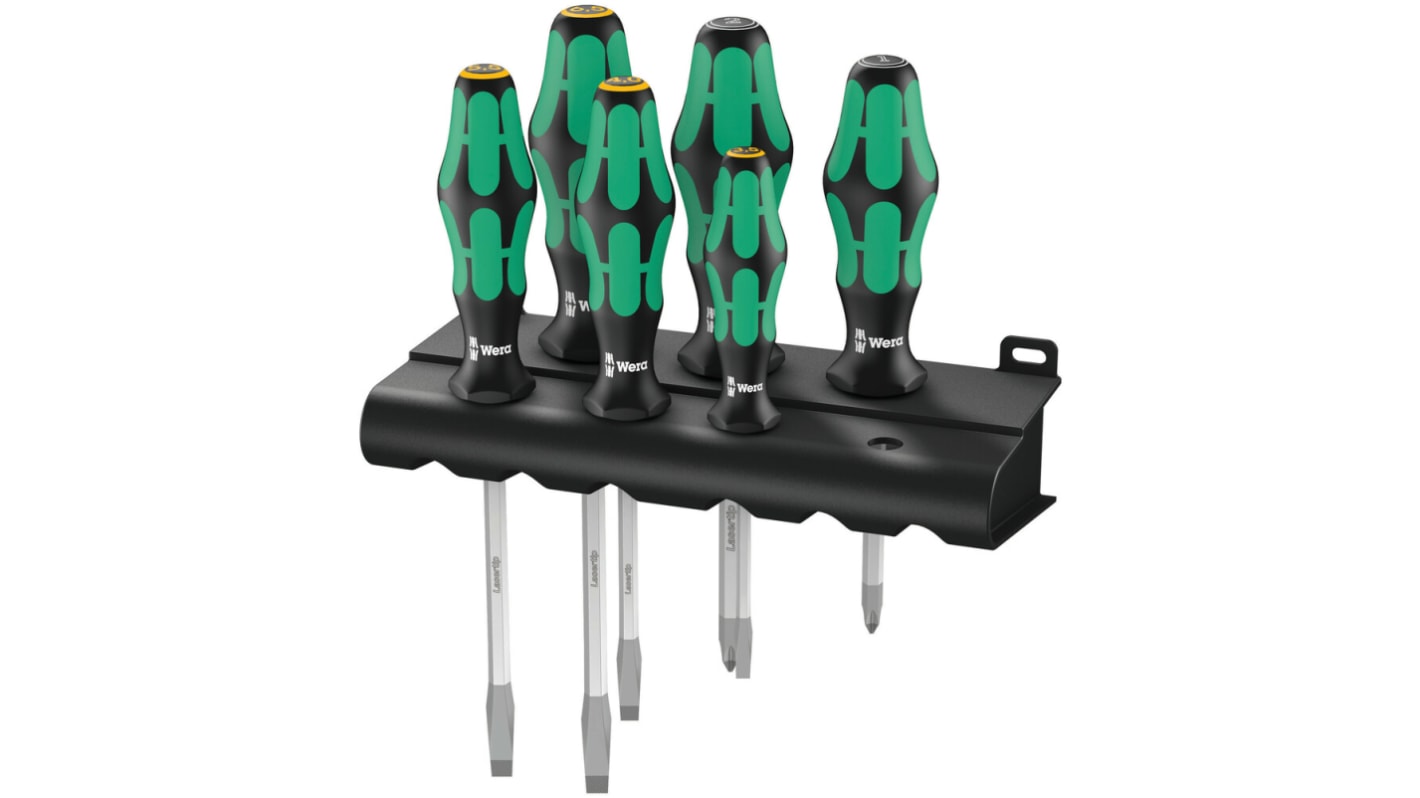 Set di cacciaviti Wera, 6 pezzi Pozidriv, a taglio