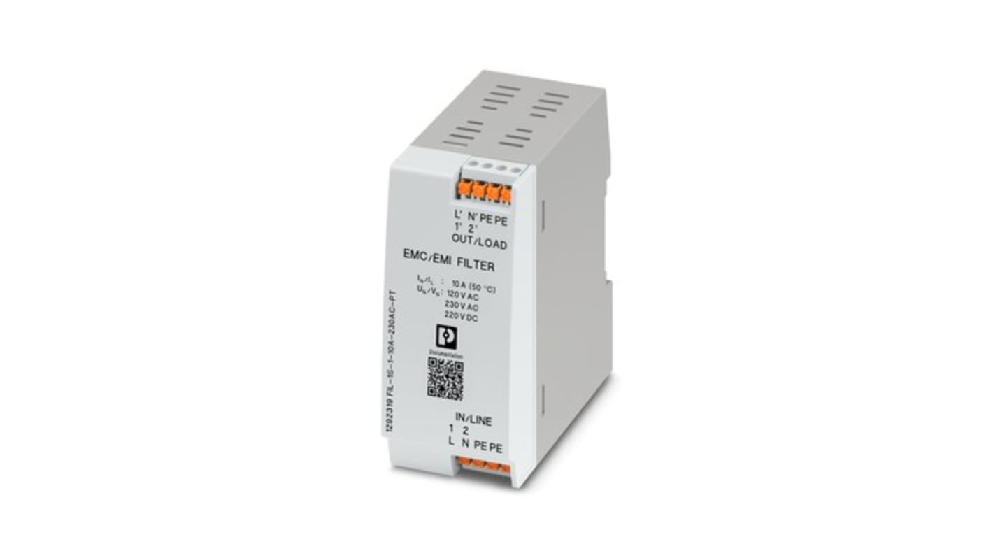 Phoenix Contact EMV-Filter, 230 V ac, 10A, DIN-Schiene, 1-phasig