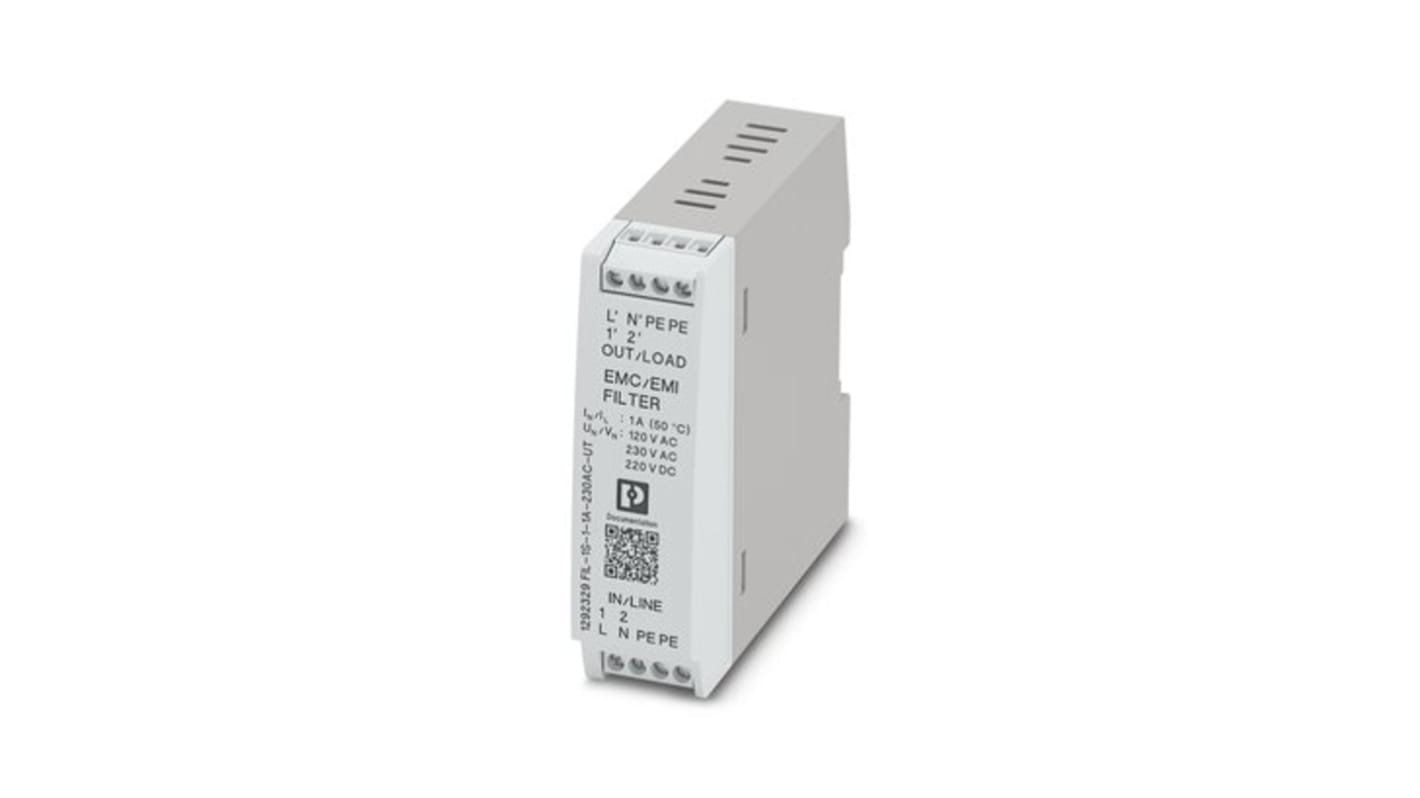 Phoenix Contact EMCフィルタ, 1A, 230 V ac, 単相 DINレール