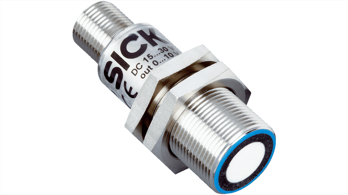 Sensor ultrasónico Sick, M18, alcance 350 mm, 10 → 30 V dc, IP65, IP67