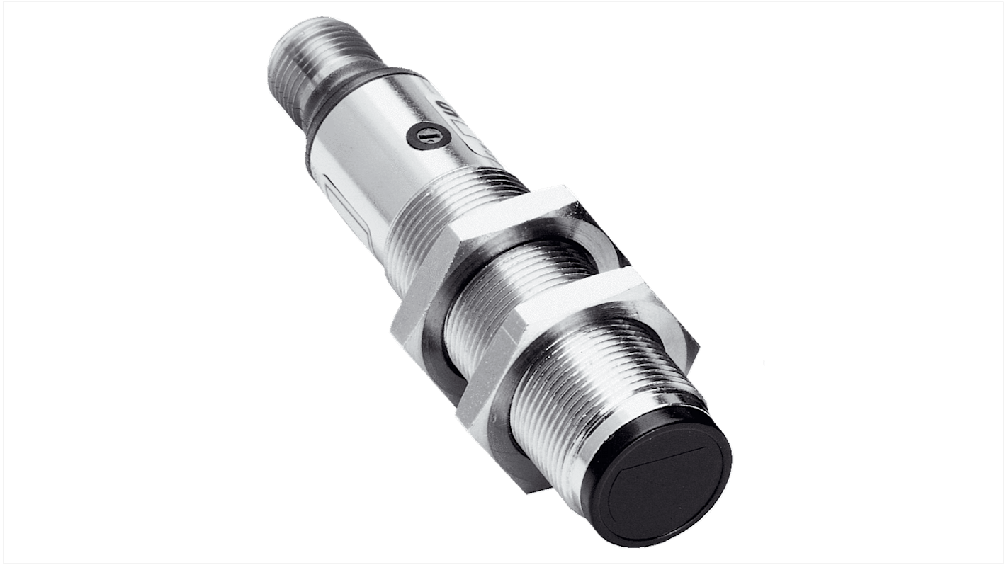 Sick V18 zylindrisch Optischer Sensor, Reflektierend, Bereich 0,05 → 3,7 m, NPN Ausgang, M12-Steckverbinder,