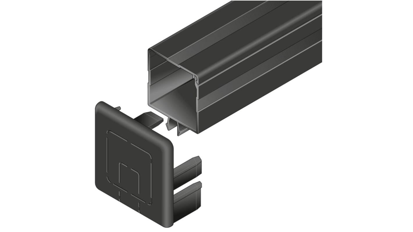 Perfil de cubrimiento Bosch Rexroth de PVC Gris de 2m, para usar con ranura de 10mm