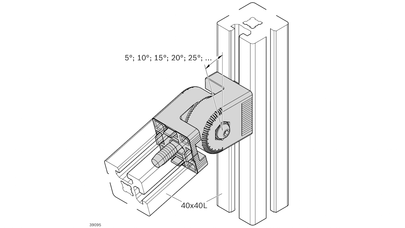 Bosch Rexroth 万向节, 双接头, 10mm孔径, 总长40 x 40mm