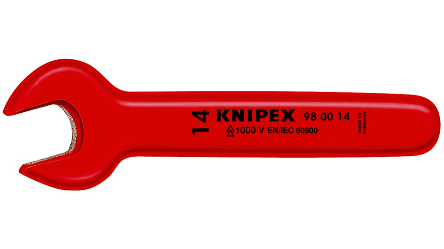 Knipex 开口扳手, 9mm, 总长105 mm, , 绝缘, 铬钒钢制