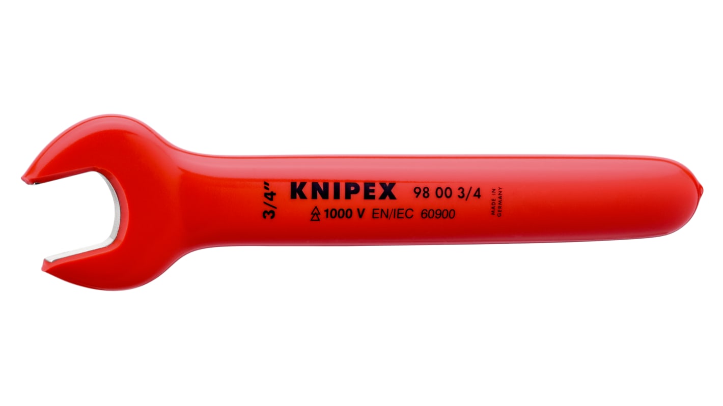 Knipex Open-end Wrench, 3/4in, Imperial, 190.5 mm Overall, VDE/1000V