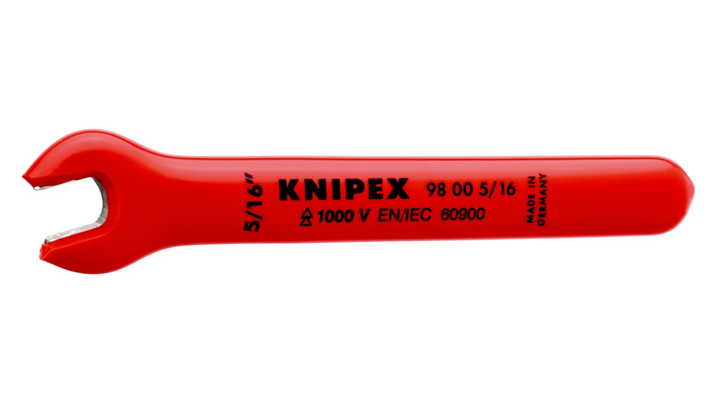 Knipex Open-end Wrench, 5/16in, Imperial, 108 mm Overall, VDE/1000V