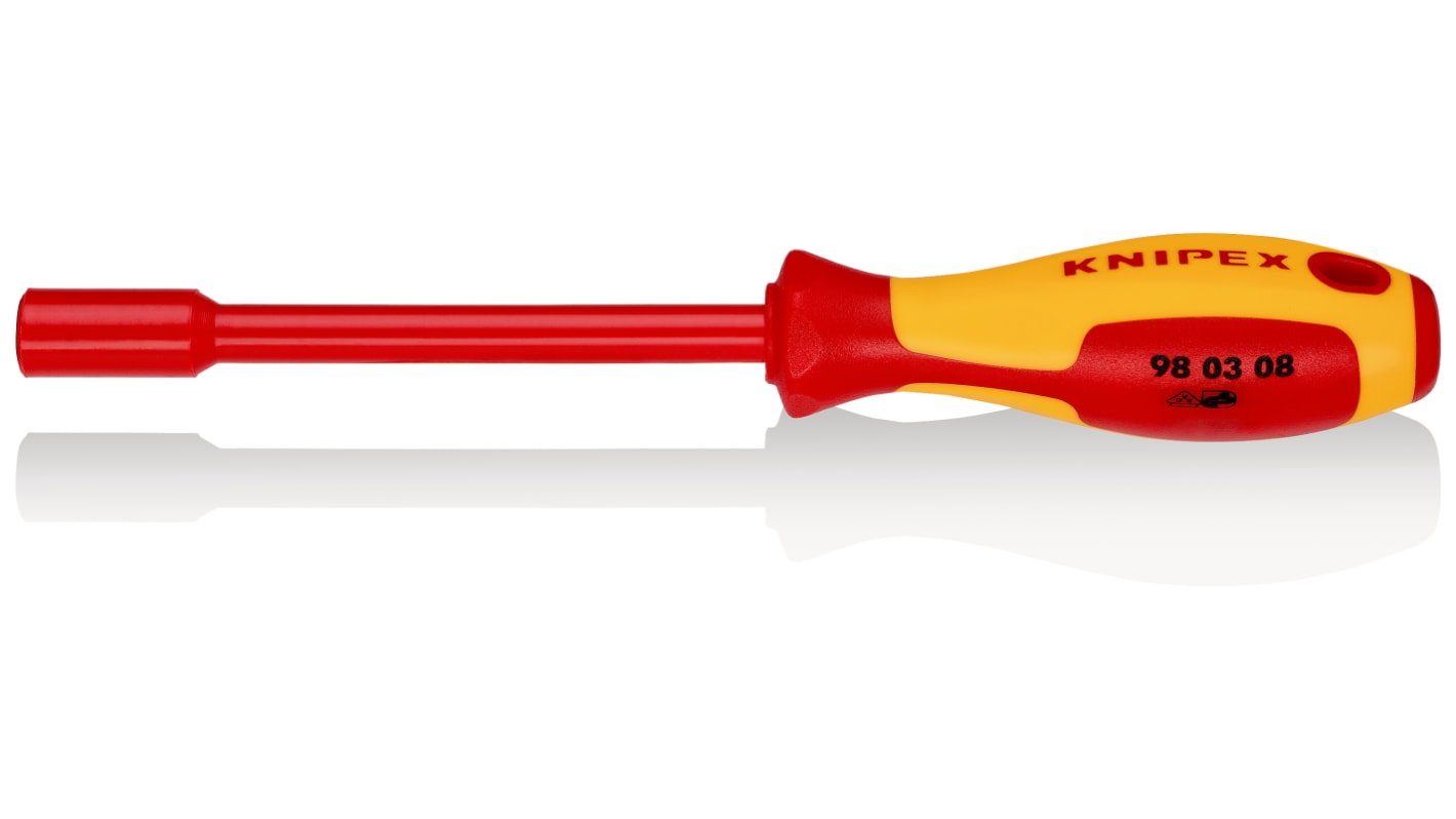 Knipex Hexagonal Nut Driver, 8 mm Tip, VDE/1000V, 125 mm Blade, 237 mm Overall