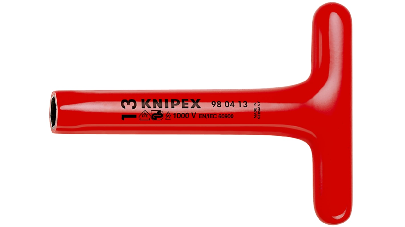 Knipex Hexagonal Nut Driver With T-handle, 8 mm Tip, VDE/1000V, 200 mm Overall