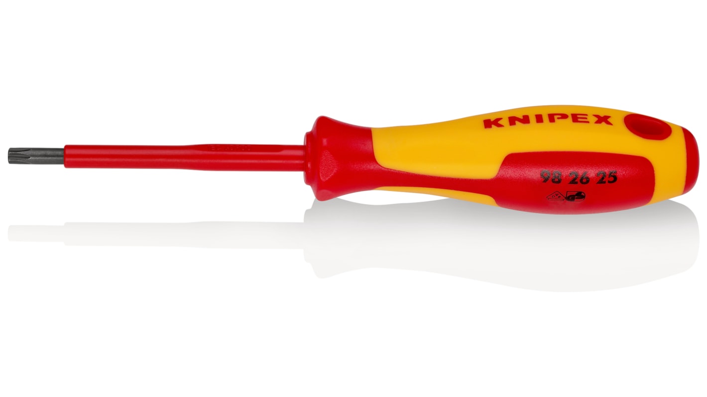 Knipex Torx Insulated Screwdriver, TX25 Tip, 80 mm Blade, VDE/1000V, 185 mm Overall