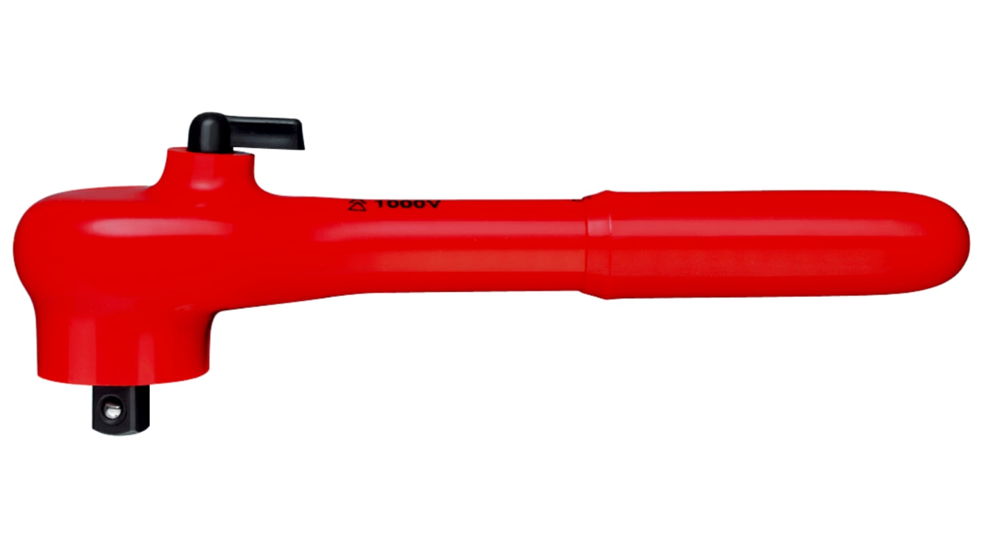 Knipex 3/8 in Square Ratchet with Reversible Ratchet Handle, 190 mm Overall