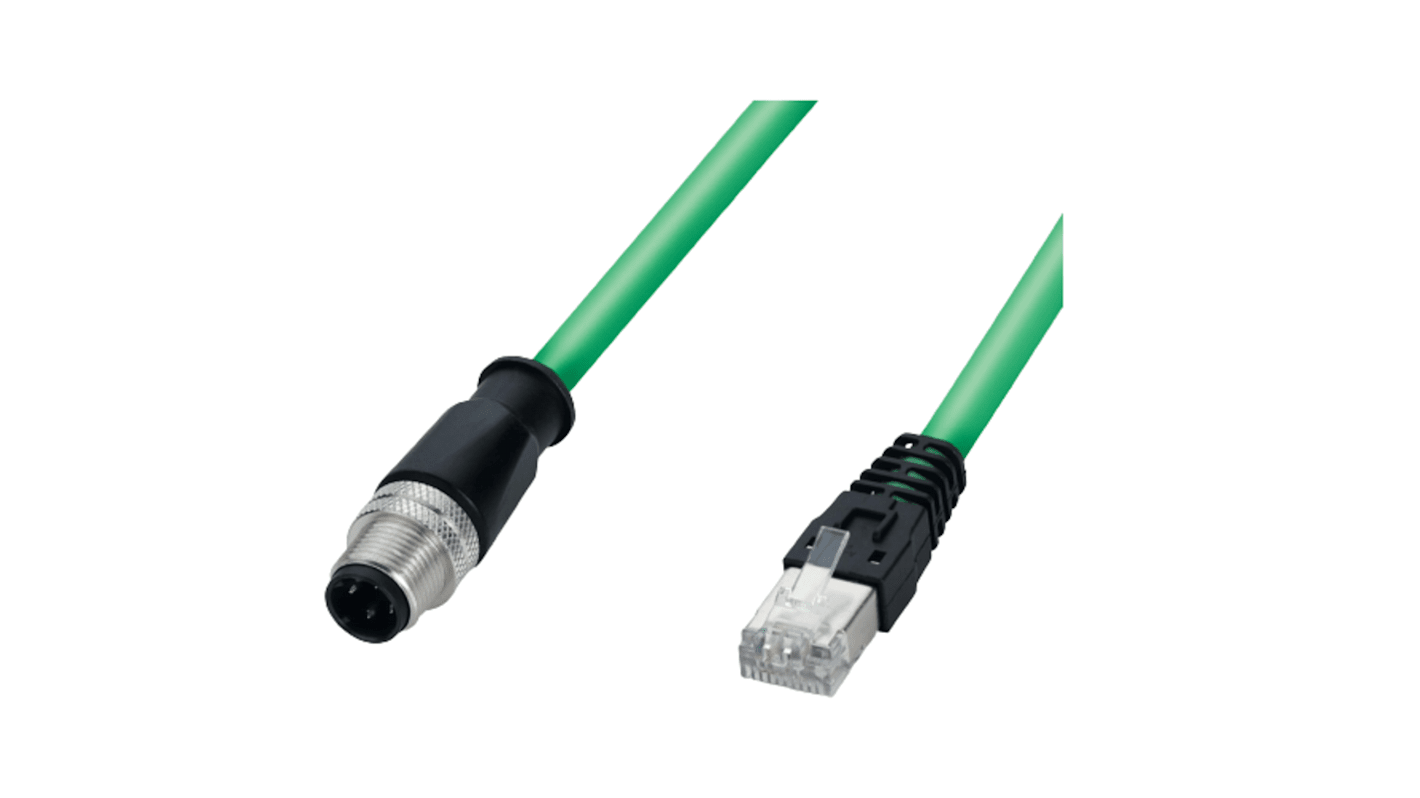 Cable Ethernet Cat5 apantallado F Lutze Ltd de color Verde, long. 300mm, funda de Poliuretano, Libre de halógeno