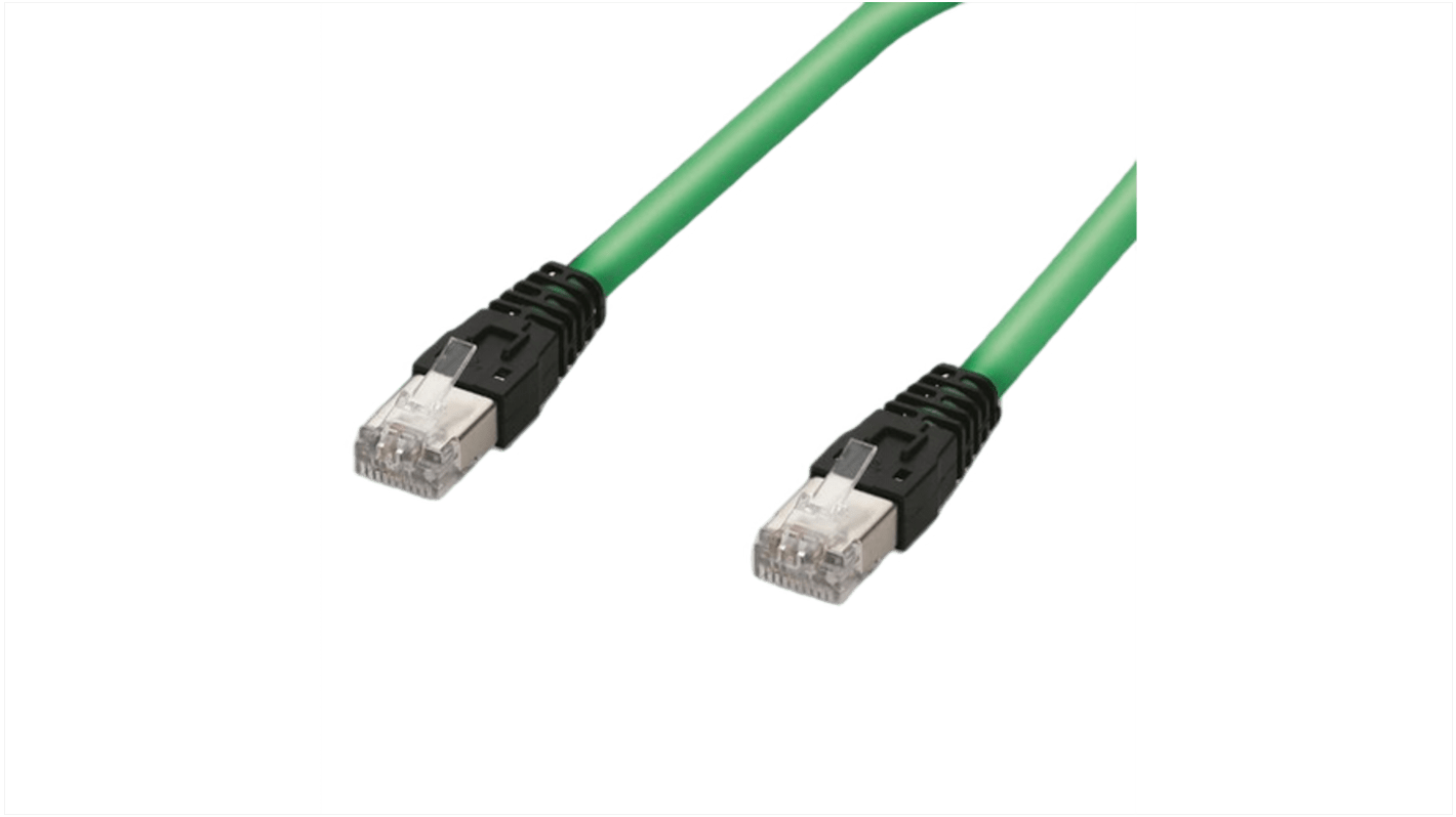 F Lutze Ltd Ethernetkabel Cat.5, 5m, Grün Patchkabel, A RJ45 Geschirmt Stecker, B RJ45, Polyurethan