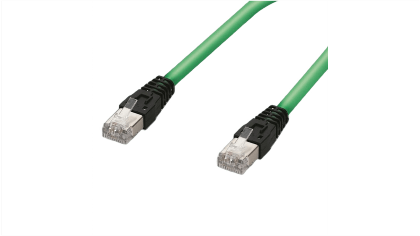 F Lutze Ltd Ethernetkabel Cat.5, 300mm, Grün Patchkabel, A RJ45 Geschirmt Stecker, B RJ45, Polyurethan
