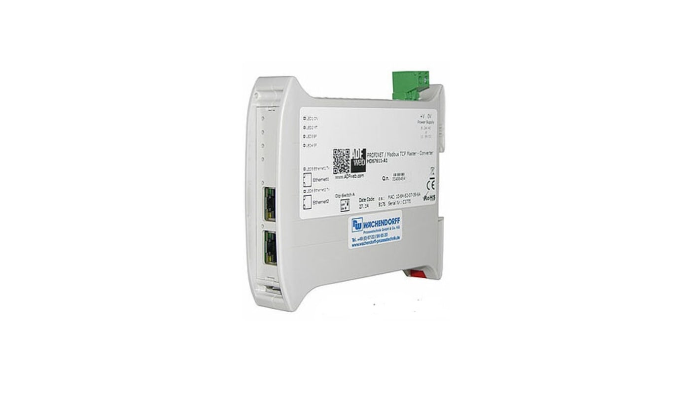 Wachendorff HD67xxx Series Gateway Server for Use with PROFINET and Modbus TCP, Digital, Digital