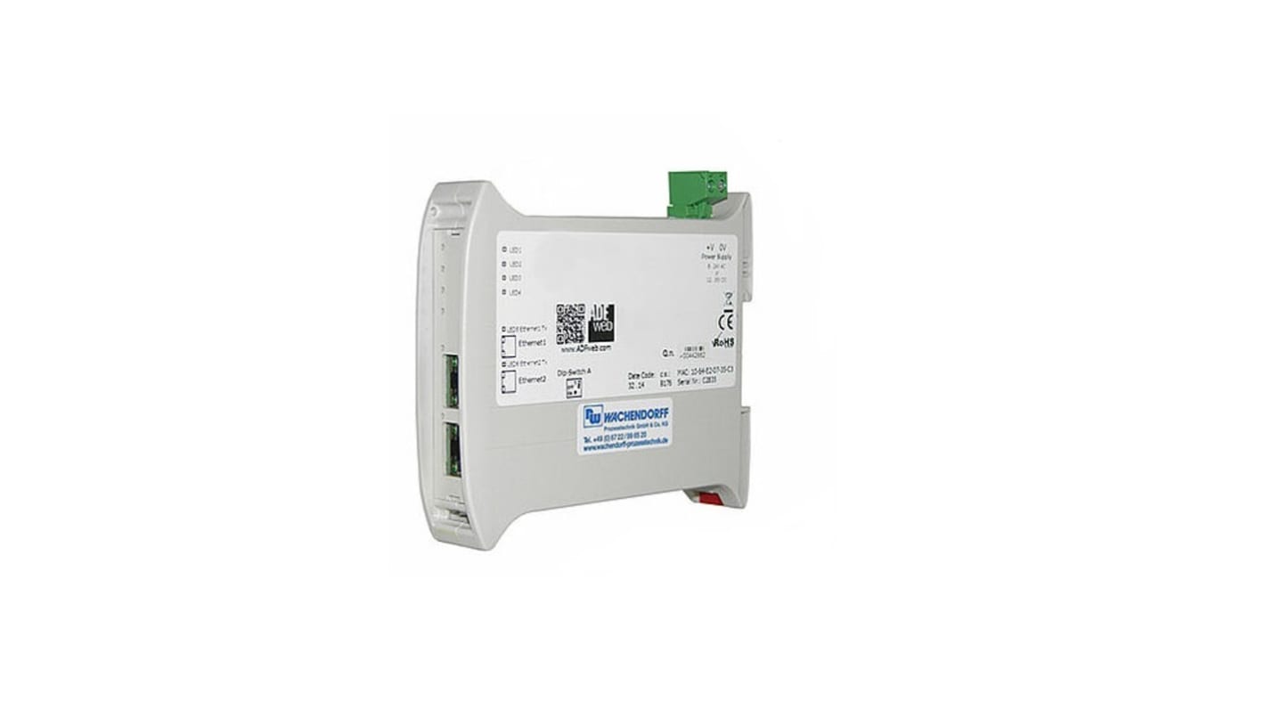 Serwer sieciowy Wachendorff Moduł bramy HD67xxx Cyfrowy IO Link i Modbus TCP HD67863-A1-2B 23 x 107 x 120 mm