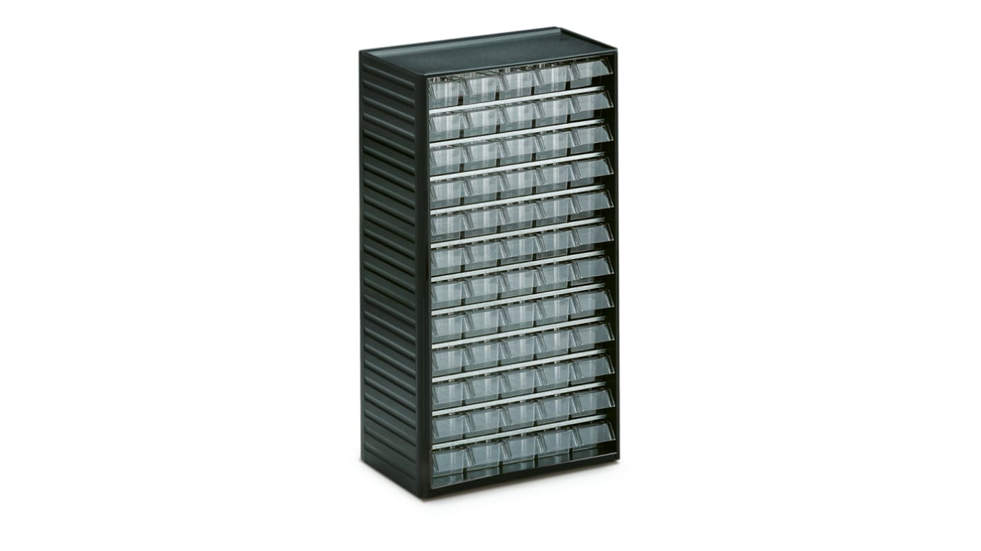 Treston 60 Drawer Storage Unit, PP, 550mm x 310mm x 180mm, Grey