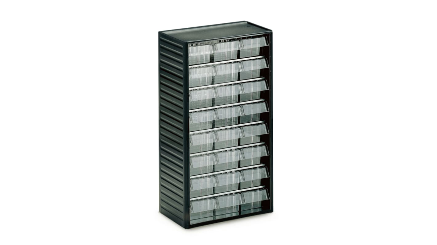Treston 24 Drawer Storage Unit, PP, 550mm x 310mm x 180mm, Grey
