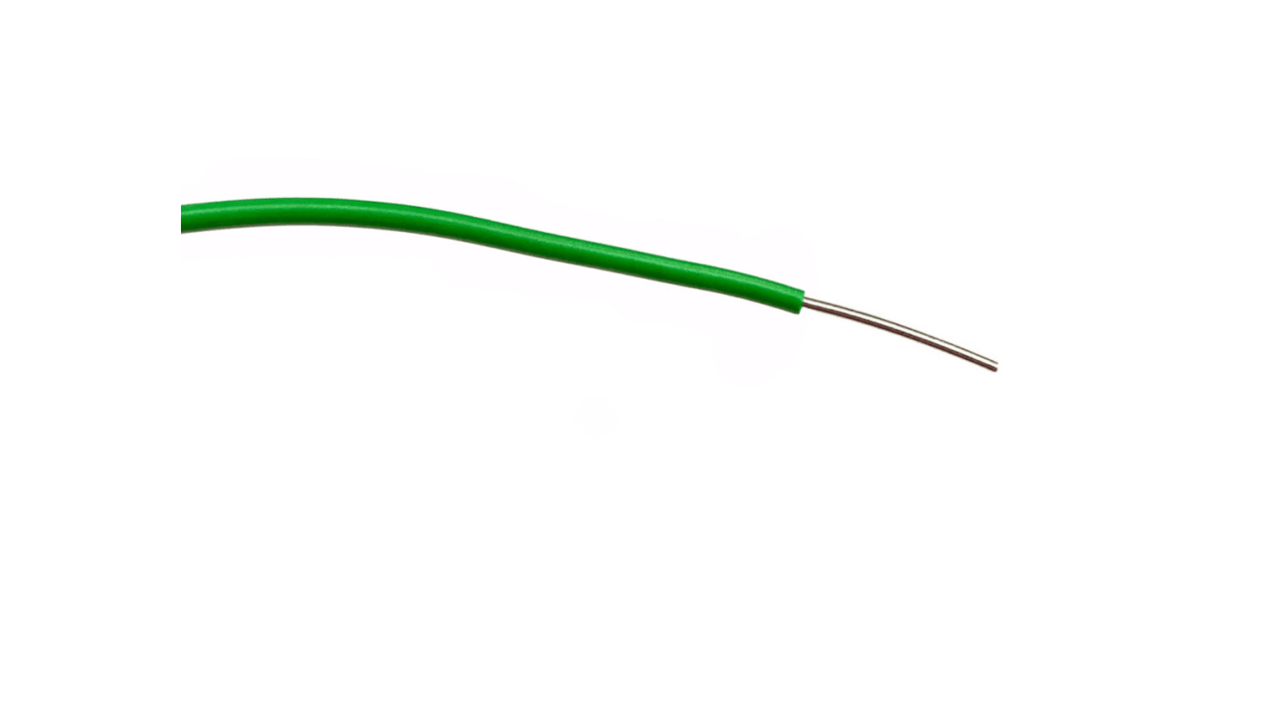 RS PRO 绿色电线, 0.3 平方毫米, 100m长, 1000 V 交流, 最高85°C, PVC绝缘