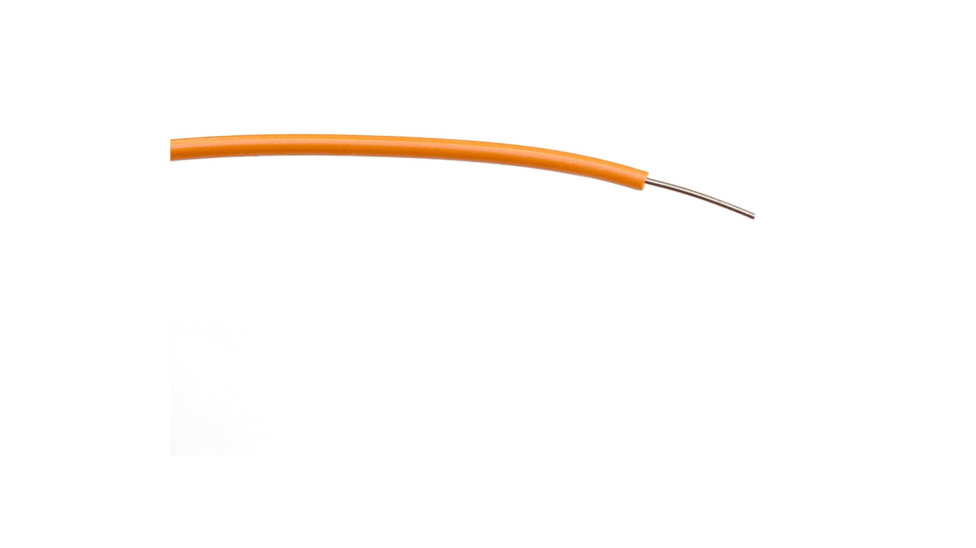 RS PRO Orange 0.3mm² Hook Up Wire, 1/0.6 mm, 100m, PVC Insulation
