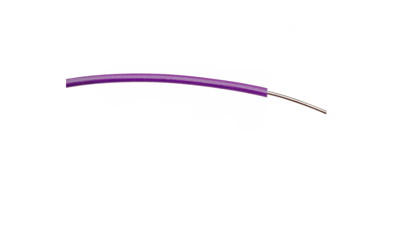RS PRO Purple 0.3mm² Hook Up Wire, 1/0.6 mm, 100m, PVC Insulation