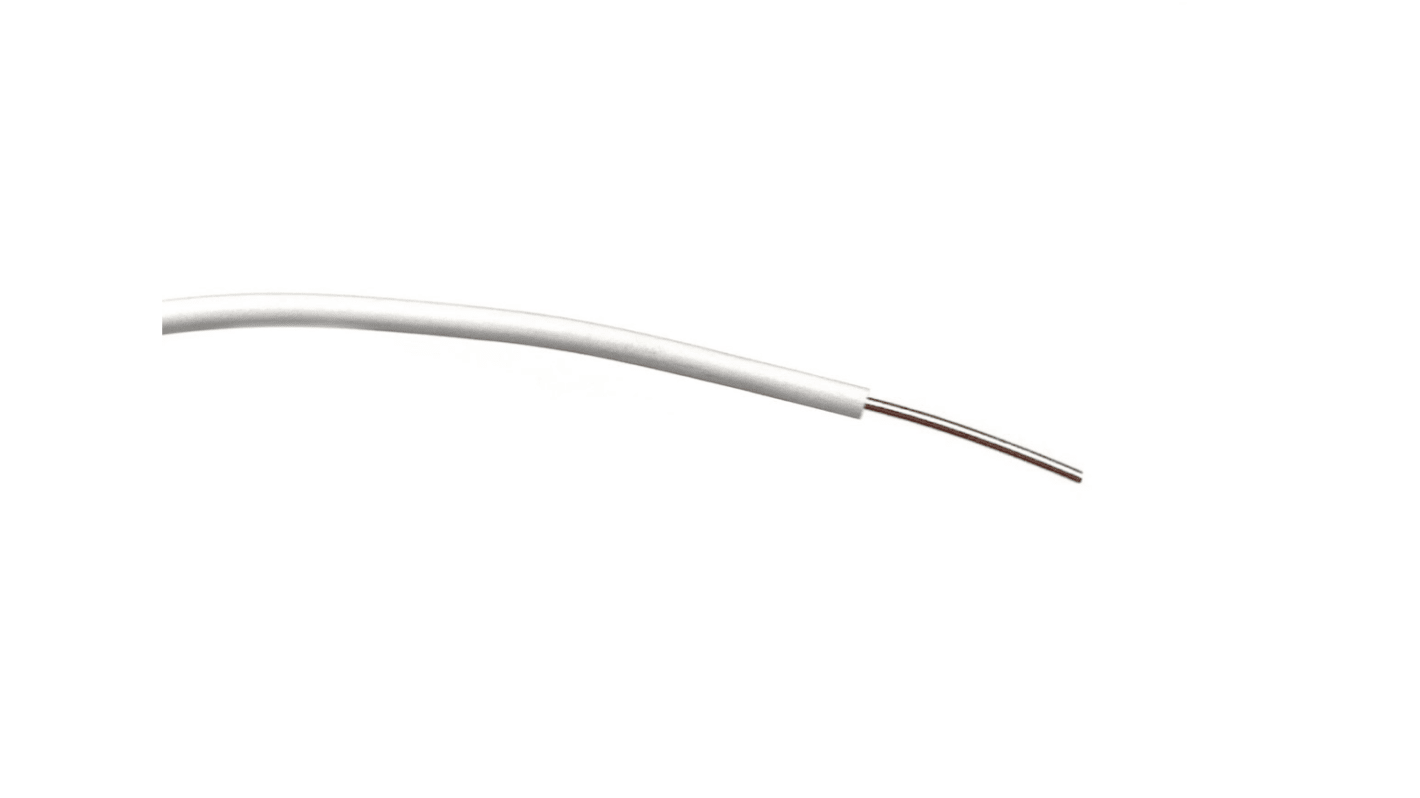 RS PRO White 0.3mm² Hook Up Wire, 1/0.6 mm, 100m, PVC Insulation