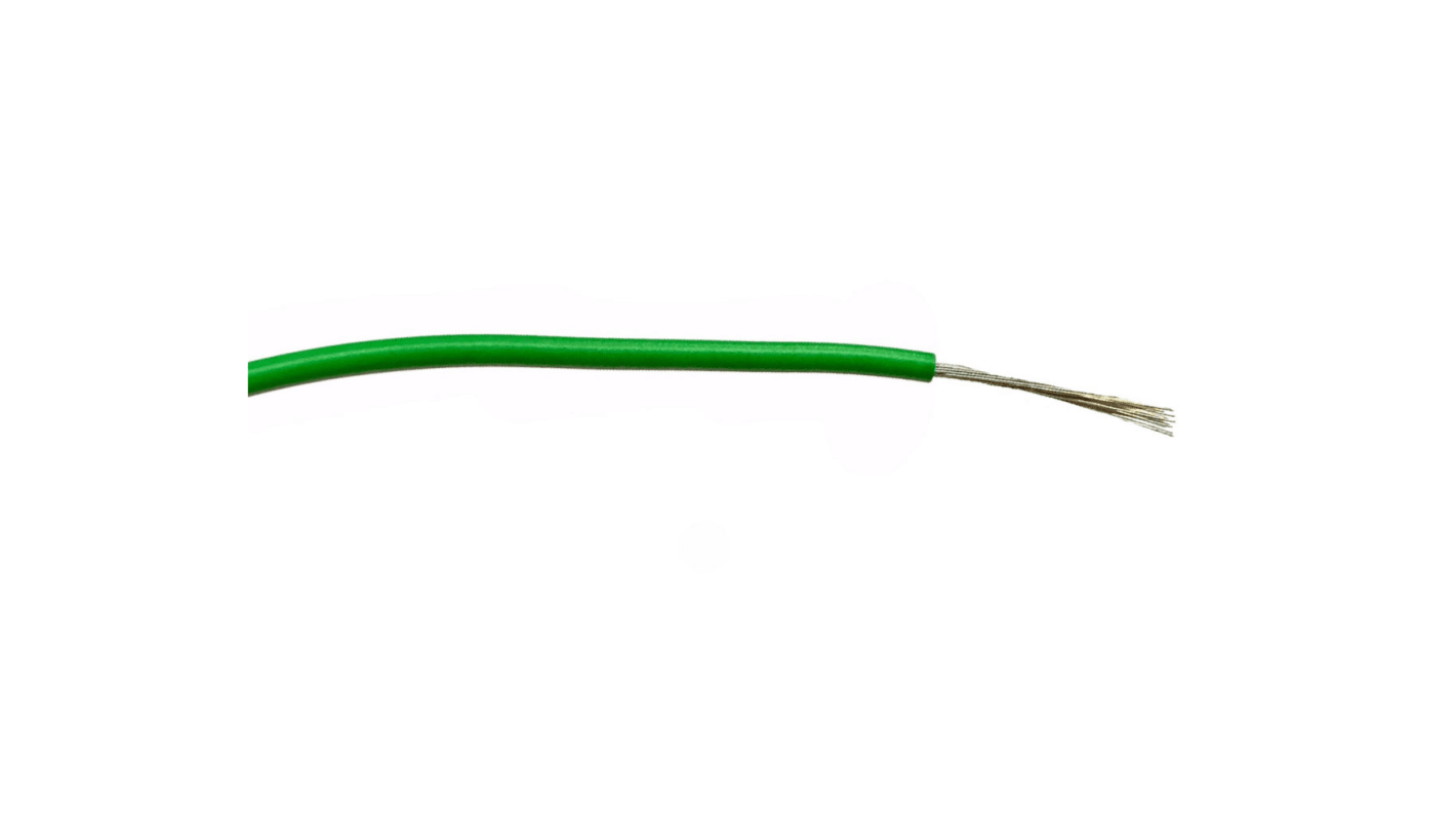 Cable de conexión RS PRO, área transversal 0.5mm² Clase 5 BS EN 60228 Filamentos del Núcleo 16/0,2 mm Verde, 1.000 V