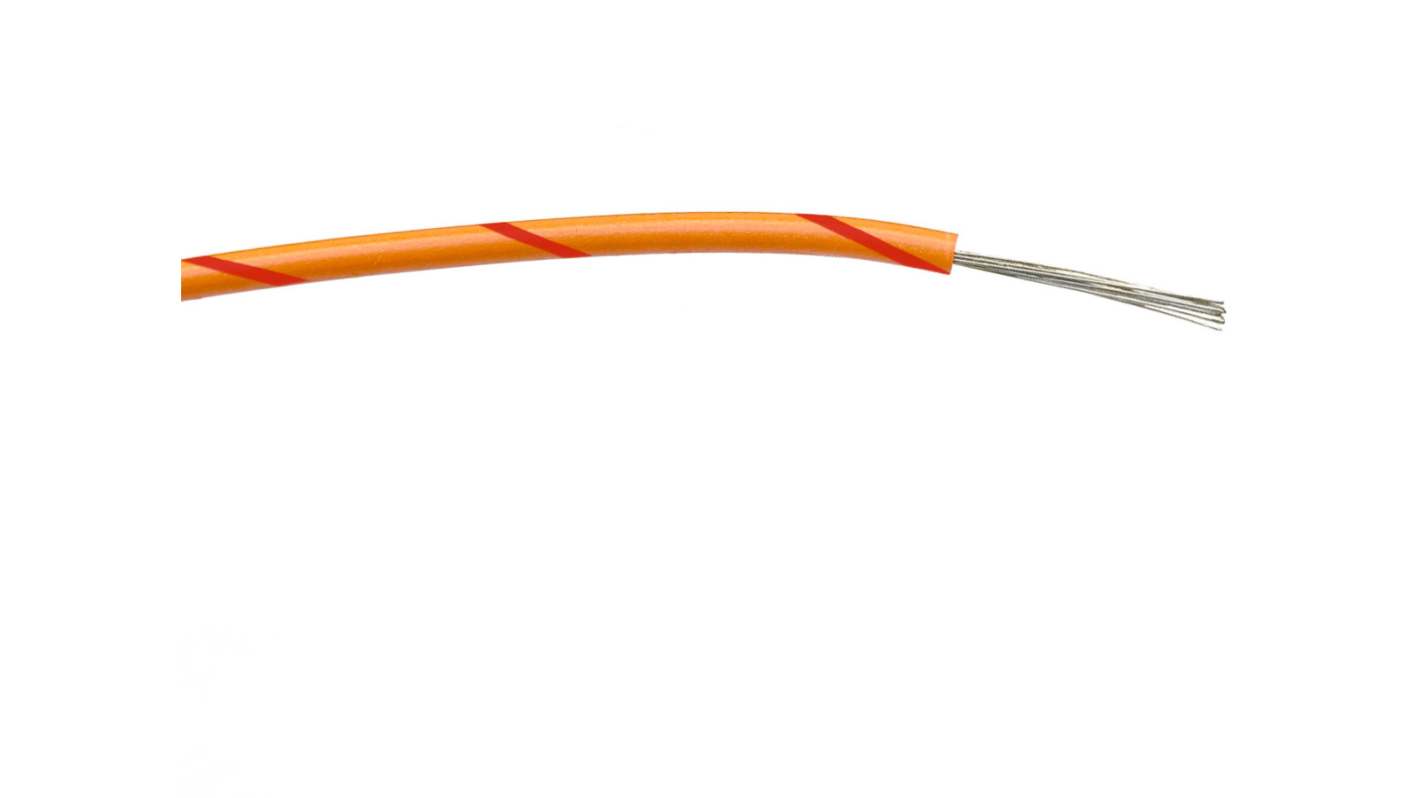RS PRO 橙色/红色5 类 BS EN 60228电线, 0.5mm², 100m长, 1000 V 交流, 最高85°C, PVC绝缘