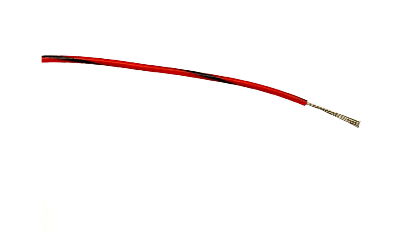 RS PRO Black/Red 0.5mm² Hook Up Wire, 16/0.2 mm, 100m, PVC Insulation