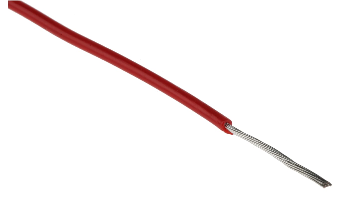 RS PRO Red 0.5mm² Hook Up Wire, 16/0.2 mm, 500m, PVC Insulation