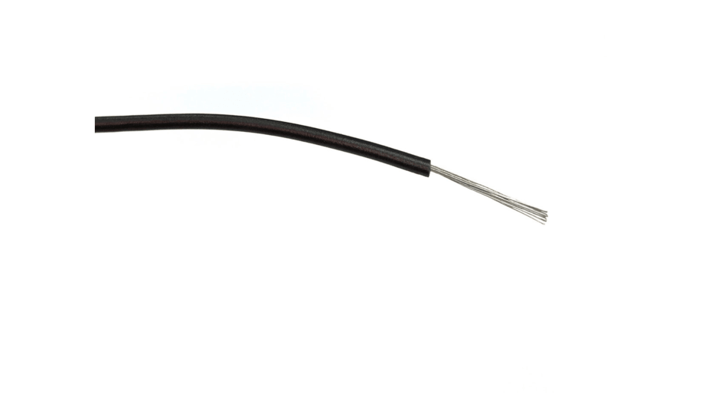 RS PRO Black 0.75mm² Hook Up Wire, 24/0.2 mm, 500m, PVC Insulation