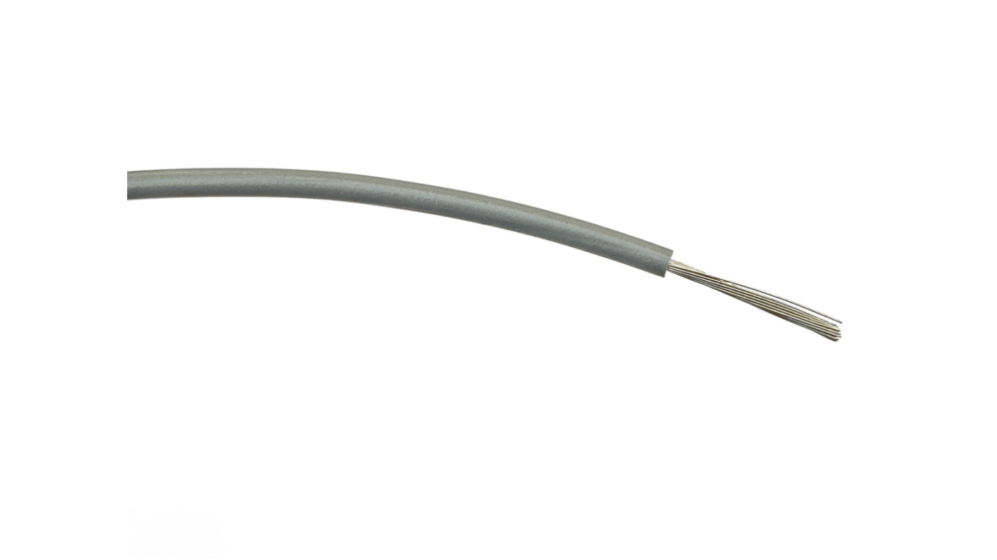 RS PRO Grey 0.75mm² Hook Up Wire, 24/0.2 mm, 100m, PVC Insulation
