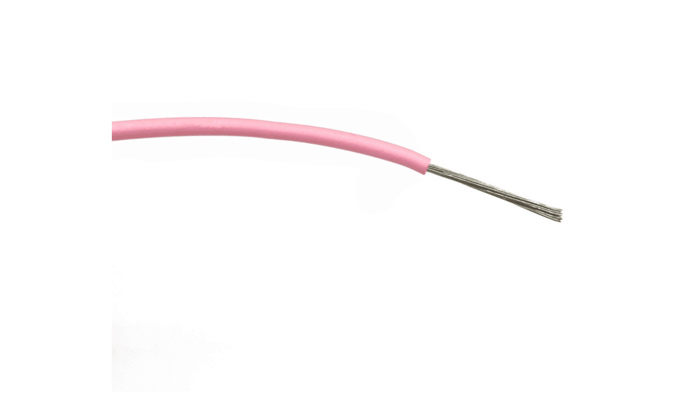 RS PRO Pink 1mm² Hook Up Wire, 32/0.2 mm, 100m, PVC Insulation